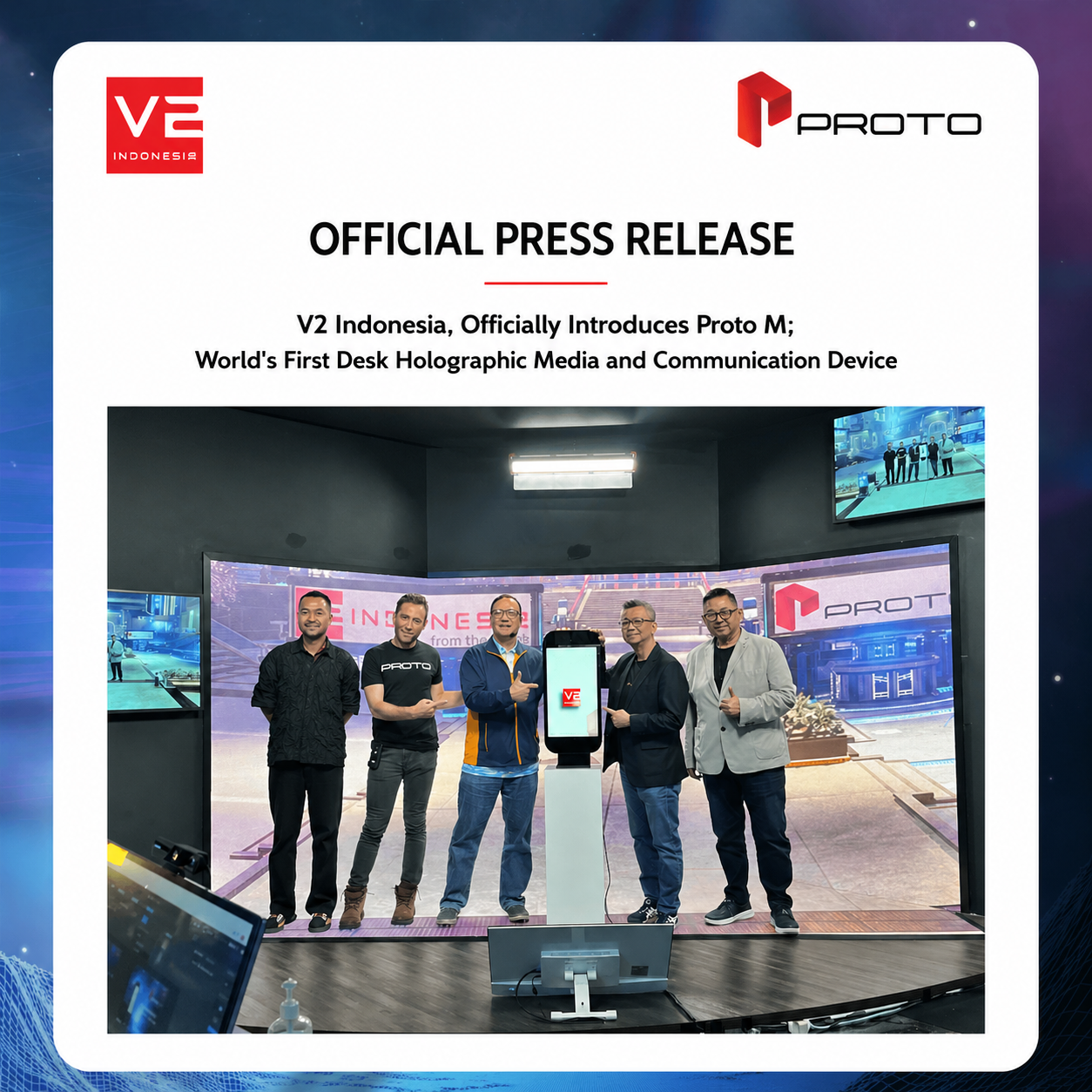 V2 Indonesia, Officially Introduces Proto M  World's First Desk Holographic Media and Communication Device