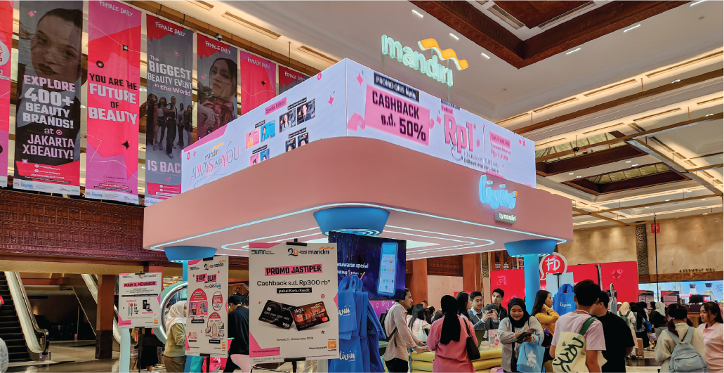 Mandiri Booth at Jakarta X Beauty 2024 Female Daily